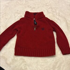 Chaps Burgundy Knit Sweater with Zip
